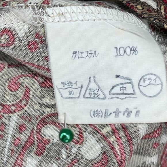 ADDENDA Top Womens M Paisley Shirt Blouse Button Front Long Sleeve Brown VTG - Picture 9 of 13